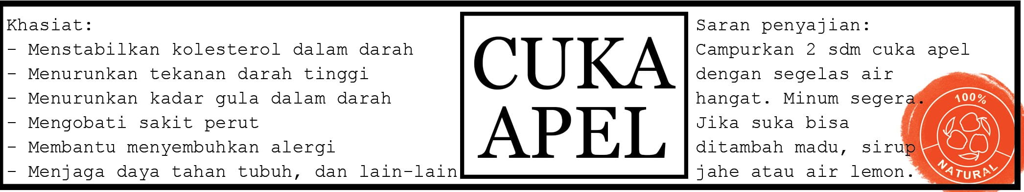 Cuka Apel Pure and Simple